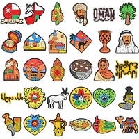 Décorations de chaussures en PVC souple sur le thème du désert arabe : mosquée, chameau, épée, palmier – Accessoires souvenirs touristiques, breloques pour chaussures culture Oman