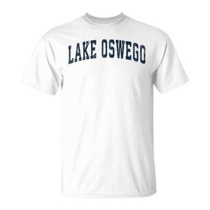 T-shirt premium blu navy vintage Lake Oswego Oregon per lo sport - Product Image 1