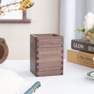 Portalápices de Madera de Calidad de Exportación, Diseño Atractivo, Portalápices Cuadrado de Madera Natural para Mesa - Product Image 1