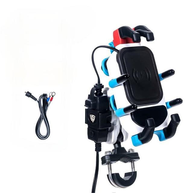 Universal Aluminum Bike Phone Holder Anti-Shake Vibration Dampers Waterproof for Motorcycle Bicycle Scooter With USB Charger