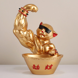 Amuleto de la suerte con forma de gato Qilin, decoración de Feng Shui para sala de estar, regalo de Año Nuevo Chino, pieza individual - Product Image 3
