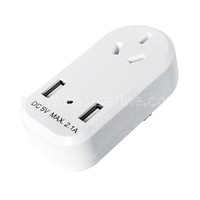 Argentina Multi Adapter Power Strip, Plug 2P + T 10A 250V avec 2 indicateurs USB et LED, Max Out Put Current:2.1A