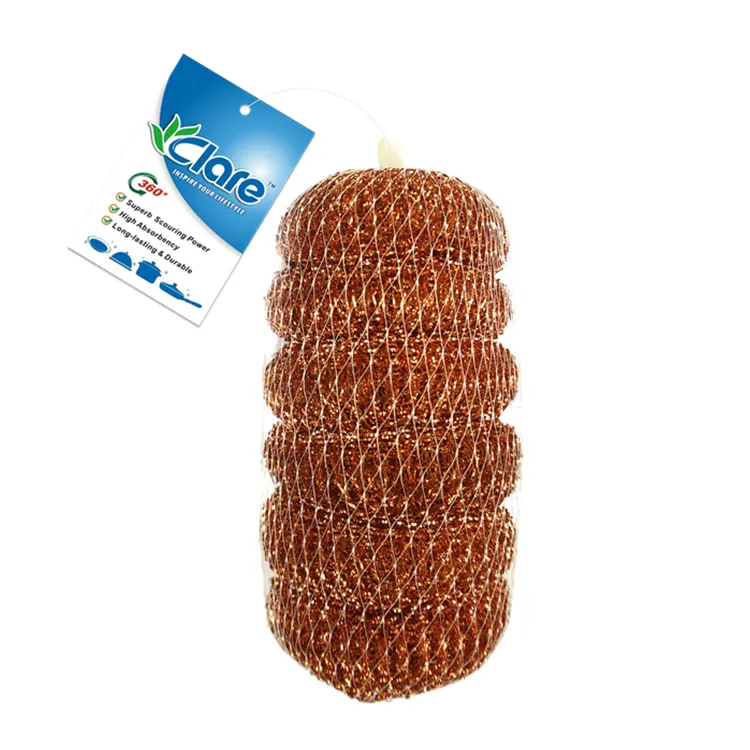 Scrubber dish washing Copperized scourer for heavy duty kitchen cleaning
