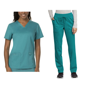ชุดเครื่องแบบแพทย์ประจำโรงพยาบาลเสื้อสครับคอวีผ้ายืด4ทางสำหรับพยาบาลที่มีประสบการณ์ - Product Image 3