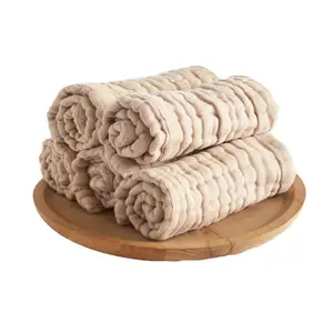 100% 平纹棉布婴儿浴巾超柔软新生儿浴巾纯棉可重复使用婴儿浴巾
