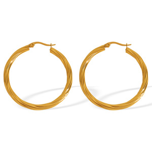 Aros de Oreja con Diseño Geométrico Circular, Chapados en Oro de 18k, Aleación de Zinc, Joyería de Moda para Mujer - Product Image 5