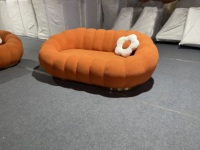 Hochwertiges Lammwoll-Kürbissofa Kürbisförmige Couch Freizeitmöbel für Veranstaltungen, Salons, Hotellobby