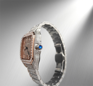 Reloj de Lujo para Hombre con Moissanita VVS de Alta Gama, Correa Cuadrada de Acero Inoxidable, Estilo Hip Hop, con Incrustaciones de Diamantes, para Pantalla Analógica - Product Image 3