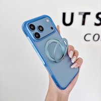 Coque de téléphone portable de haute qualité, antichoc, avec coussin d'air, translucide givrée, avec béquille magnétique pour iPhone 18 Pro Max