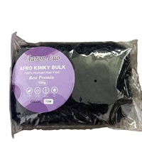 Capelli Afro Kinky Bulk da 12 pollici, 100g, in fibra morbida resistente alle alte temperature, senza grovigli, modellabili con acqua calda per trecce