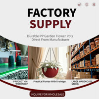 Pot de fleurs suspendu traditionnel à double compartiment avec trous de drainage, 4,74 L, en PP durable pour usage intérieur/extérieur