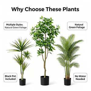 Grand Bonsaï Artificiel Nordique sur Pied en Plastique pour Décoration Intérieure/Extérieure – Plante Verte en Pot pour la Maison - Product Image 3