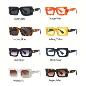 Gafas de Sol Cuadradas Vintage de Moda 2022 al por Mayor, Gafas de Sol Rectangulares Blancas para Mujer - Product Image 4