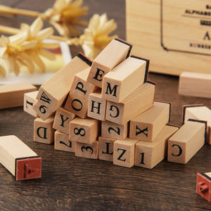 Juego de 36 Sellos de Madera con Letras del Alfabeto, Mini Sellos de Letras y Números para Manualidades, Tarjetas y Álbumes de Fotos - Product Image 2
