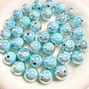 Cuentas acrílicas reflectantes de 16 mm con orificio recto, redondas, multicolor, modernas, para bricolaje, llaveros, colgantes de bolso y joyería. - Product Image 2