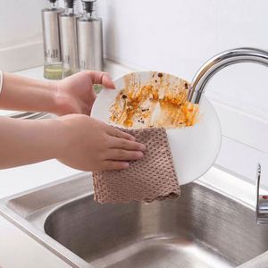 Square Home Kitchen Dish Cleaning <b>Microfiber</b> <b>Towel</b> Anti-grease Wiping Rags Efficient Absorbent 24.5x24cm Cloth - Product Image 2