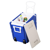 Glacière compacte d'extérieur avec table et chaise, 32L, glacière portable isolée pliable pour le camping, la randonnée