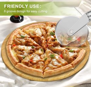 Planche <span class=keywords><strong>à</strong></span> découper ronde pratique pour <span class=keywords><strong>pizza</strong></span>, double face, en bambou, plateau <span class=keywords><strong>à</strong></span> <span class=keywords><strong>pizza</strong></span> en bois pour la cuisine <span class=keywords><strong>à</strong></span> domicile - Product Image 5