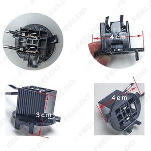 2 adet araba far ampulü baz tutucu tel adaptörü Hyundai yeni Hyundai halojen lamba soketli konnektör kablo demeti - Product Image 2