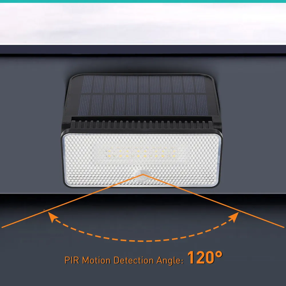 2024 yeni katlanır açık su geçirmez güneş duvar işık ile çıkarılabilir pil PIR hareket sensörü güvenlik duvar işıkları