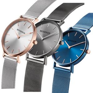 Montre de marque personnalisée tendance, OEM, montre minimaliste pour femmes, acier inoxydable 316L, quartz, bracelet en cuir, verre résistant à l'eau 3BAR - Product Image 3