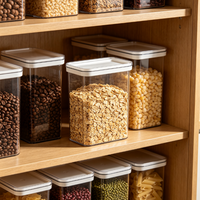 Conteneur de stockage alimentaire en plastique hermétique, plusieurs tailles, pot de stockage de céréales pour la cuisine, pour les flocons d'avoine, les haricots, les céréales et les aliments secs, organisation du garde-manger