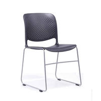 Chaise de bureau en plastique, siège de salle à manger sans accoudoirs, design moderne