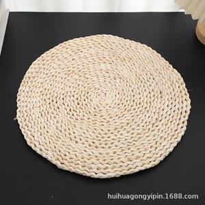 Mantel individual Junjin, sencillo mantel individual redondo de hoja de maíz tejido resistente a altas temperaturas, antideslizante para cacerolas - Product Image 4