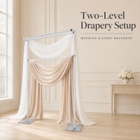 Support de toile de fond pliable 3m x 3m à double barre transversale réglable pour événements, mariage, décoration, base pliable, OEM ODM