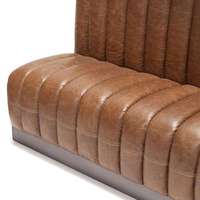 Canapé de restaurant personnalisable en cuir marron vintage ultra doux pour club et café