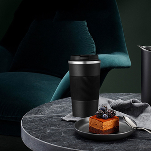 Gobelet isotherme à café en acier inoxydable 380ml 510ml, intérieur SUS304, manchon en silicone antidérapant, tasse de voyage, logo personnalisé - Product Image 5