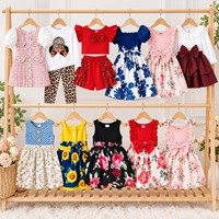 Vêtements d'occasion pour enfants, lots mixtes, polyester et coton, robes pour filles, ensembles de tenues