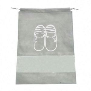 Sac de rangement pour chaussures transparent en non-tissé, vente en gros, sac anti-poussière pour chaussures de voyage avec cordon de serrage - Product Image 6