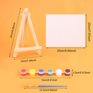 Mini <span class=keywords><strong>Art</strong></span> Deco giá vẽ 10x10cm trẻ em Craft DIY vẽ canvas sơn thiết lập máy tính để bàn mini canvas sơn thiết lập - Product Image 5