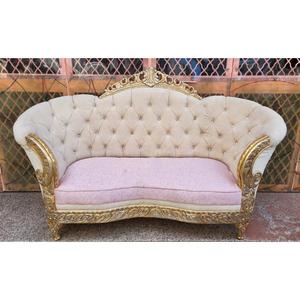 Royal Maharaja Style <b>Wedding</b> Sofa Hand Carved Metal <b>Frame</b> Tufted Velvet Luxury Bride Groom Stage Couch - Product Image 1
