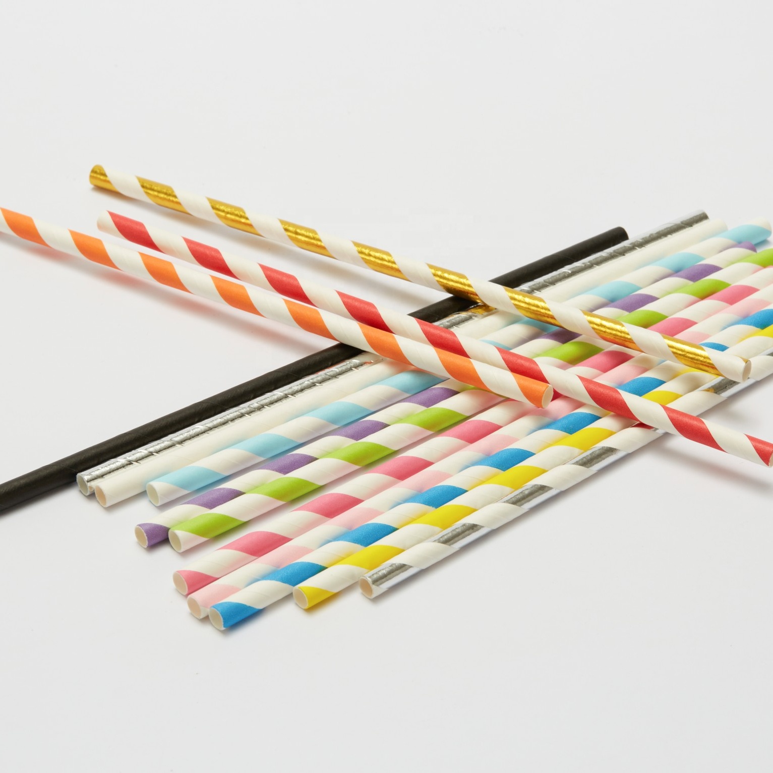 Wholesale Cheap Disposable Striped Paper Straw Eco Friendly Biodegradable Straws for Party&Wedding