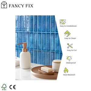 Adesivi per Piastrelle 3D Moderni Effetto Conchiglia Blu Smaltato, Autoadesivi Impermeabili per Cucina e Bagno, Materiale PET - Product Image 6