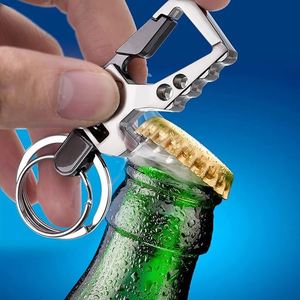 Quality Zinc Alloy Carabiner Clip Car Chain Bottle Chains Heavy Duty Tactical Key Chain Bottle Opener 2 Key <b>Rings</b> for Men Women - Product Image 5
