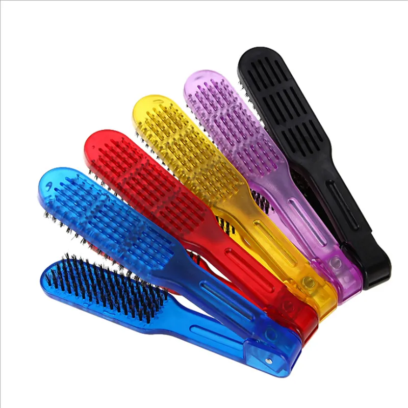 Professional Hair Straightener Brush Folding Comb Boar Bristle Hair Brush Curved V Comb Product for salon