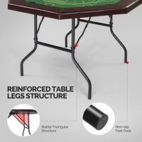 Table de poker pliable, table de blackjack octogonale à 8 joueurs