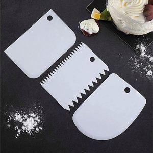 3Pc Cake Decorating Pastry Tools Custom Plastic Dough Knife Scraper Plain Spatulas Cutters Hot Sale Safe Baking Tools - Product Image 3