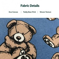 Tissu en toile de coton 8 oz imprimé numériquement sur mesure, motif ours en peluche de dessin animé, minimum 1 m pour sacs, coussins, textiles de maison pour enfants, artisanat