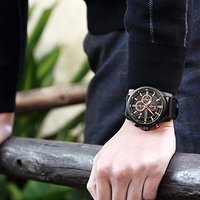 Reloj de cuarzo clásico para hombre, correa de cuero genuino de alta calidad, cronógrafo, moda de negocios, reloj de cuarzo deportivo de lujo, CURREN 8291