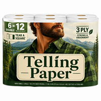 Papier toilette en bambou personnalisé à marque privée, 3 plis, doux, biodégradable, sans danger pour les fosses septiques, rouleaux pour hôtel et usage domestique