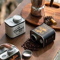 Boîte de conserve en métal vide et réutilisable personnalisée pour tasse à café 250ml Valve étanche à l'air Boîte de boîte de grains de café en fer froid glacé