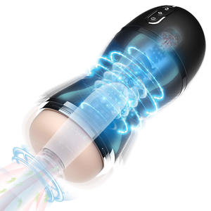 高品质二合一静音清爽飞机杯振动器流行手动防水手淫男性性玩具盒 - Product Image 2