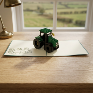 Carte pop-up 3D personnalisée Tracteur, découpe de papier artisanale pour l'agriculture, souvenir Fête des Pères - Marque Viet-craft Impression offset - Product Image 2