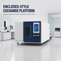 Mesin Pemotong Laser Fiber CNC Full Enclosure Dengan Meja Tukar, Pemotongan Bersih Tanpa Proses Sekunder