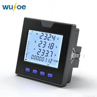 WUJOE Meteran Daya Multifungsi Tiga Fasa 96x96mm Layar LCD RS485 Modbus Pengukur Energi KWh