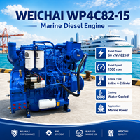 Moteur diesel marin SCDC WEICHAI série WP4 WP4C82-15, 4 temps, 1500 tr/min, démarrage électrique, 4 cylindres, pour bateau de transport fluvial